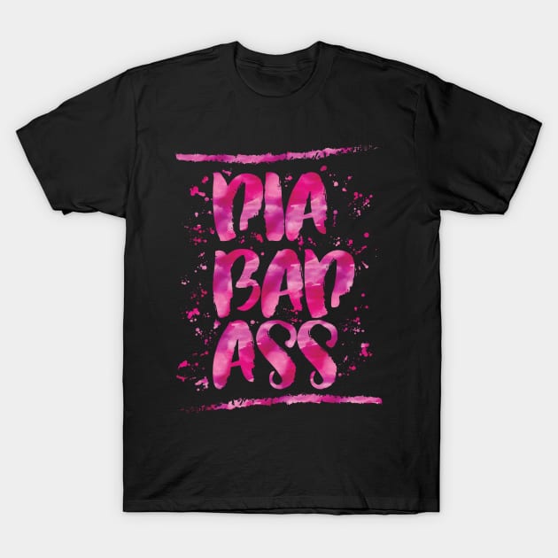 Diabadass - diabetes diabetic t1d type 1 watercolor pink T-Shirt by papillon